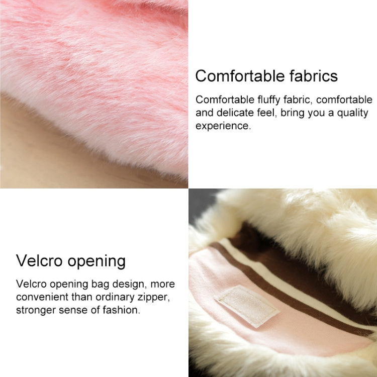 可愛公主女童迷你斜挎包時尚蝴蝶結仿毛皮單肩斜挎包錢包