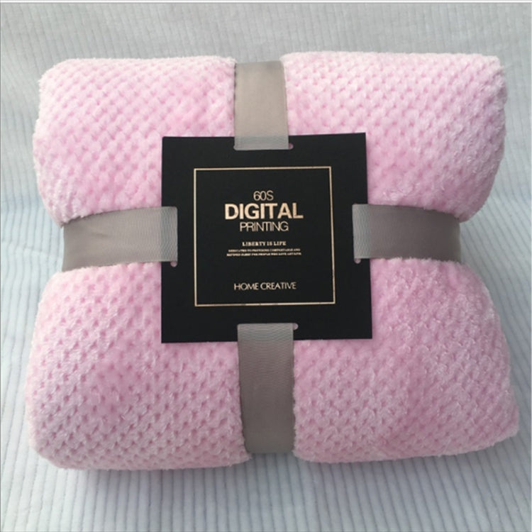 加厚純色網眼菠蘿格毛毯法蘭絨蓋毯珊瑚絨 空調沙發套冬季保暖床單易洗人造毛皮毯