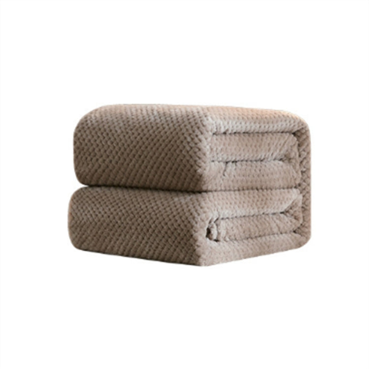 加厚純色網眼菠蘿格毛毯法蘭絨蓋毯珊瑚絨 空調沙發套冬季保暖床單易洗人造毛皮毯