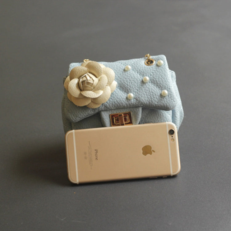 花朵鉚釘金屬鏈條兒童單肩包