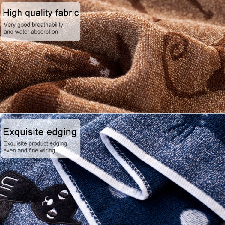 可愛小貓圖案打印棉柔軟兒童毛巾l家用面巾卡通貓棉毛巾