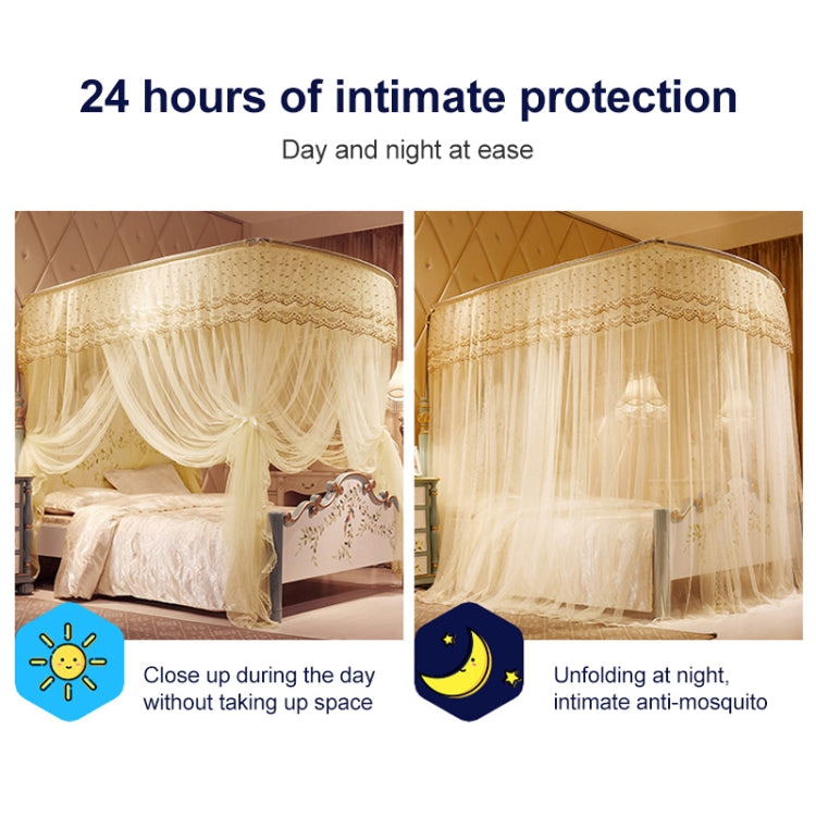 U型三開門不銹鋼管落地蚊帳