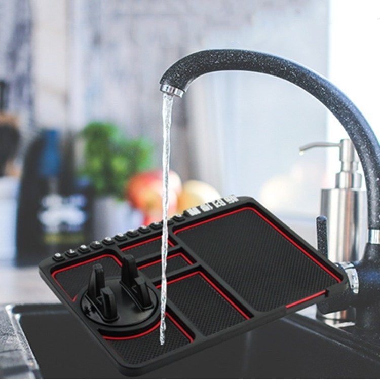 汽車內飾車用多功能儀錶台置物墊車載手機支架防滑墊帶停車牌