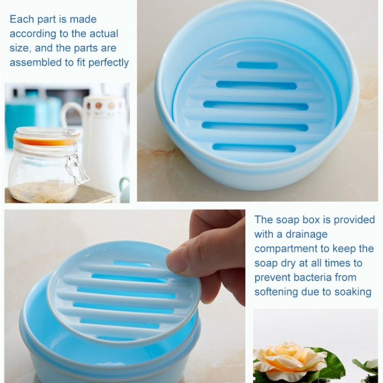 兩個一賣 圓形瀝水帶蓋便攜旅行香皂盒