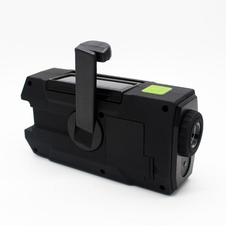 太陽能手搖發電LED手電筒全波段收音機檯燈警報器