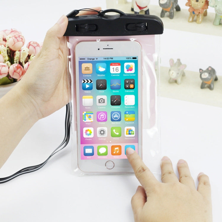 10個一賣 戶外潜水游泳創意卡通觸屏透明PVC手機防水袋 顏色隨機發貨