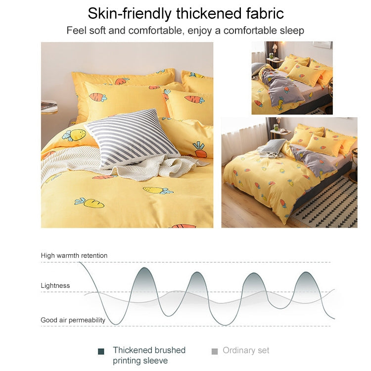 簡約純棉磨毛床上四件套被套床單枕套