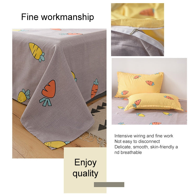 簡約純棉磨毛床上四件套被套床單枕套