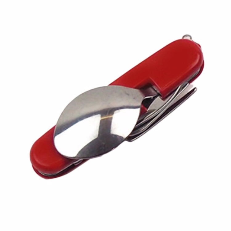 戶外餐具不銹鋼勺子/叉子/刀/開瓶器4合1多功能摺疊餐具套裝