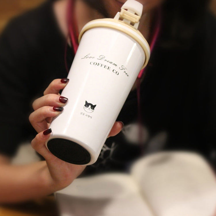 500ML 便攜式不銹鋼創意禮品咖啡杯 辦公室真空保溫杯