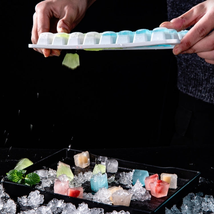 家用硅膠製冰盒帶蓋冰塊模具冰格冰箱速凍器 顏色隨機
