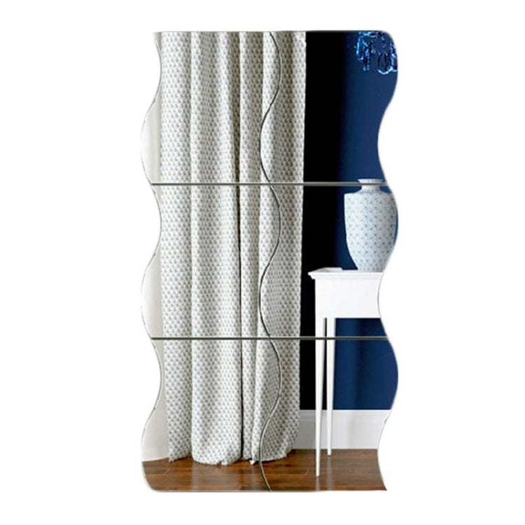 壁掛鏡亞克力DIY波浪形可拆卸玻璃貼紙化妝鏡家居卧室裝飾