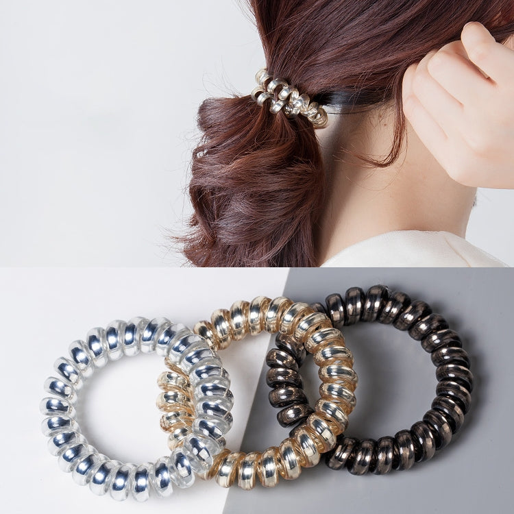 10件一賣 多色彈性發繩 螺旋形馬尾辮頭髮橡皮筋頭繩電話線髮飾