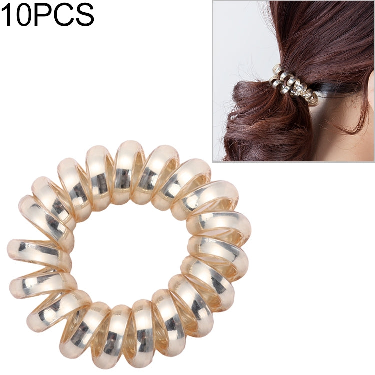 10件一賣 多色彈性發繩 螺旋形馬尾辮頭髮橡皮筋頭繩電話線髮飾