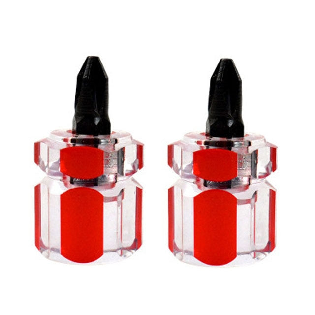 兩個一賣 迷你便攜式蘿蔔頭螺絲刀 透明手柄維修手動工具