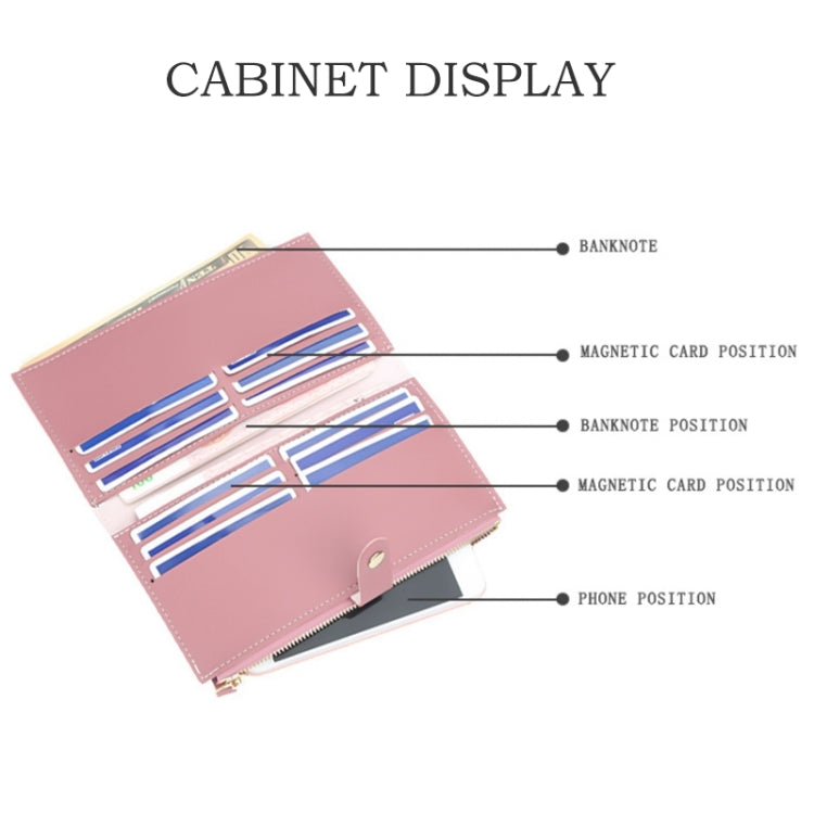 女士長款搭扣真皮錢包手拿包零錢包
