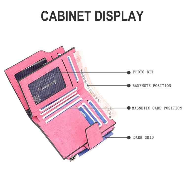 女士復古時尚皮革短款錢包拉鏈硬幣零錢包