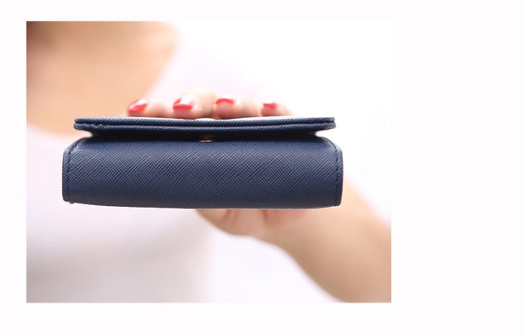 皇冠裝飾迷你摺疊PU皮革女士短款錢包零錢包卡包