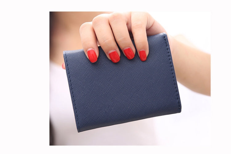 皇冠裝飾迷你摺疊PU皮革女士短款錢包零錢包卡包