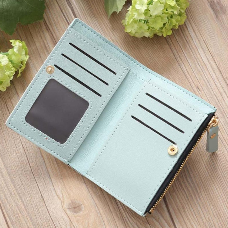 刺繡短款錢包PU皮錢包女士花卉搭扣零錢包拉鏈包卡包