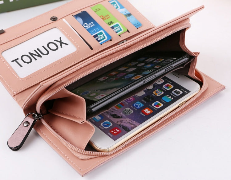 長款錢包拉鏈零錢包卡片ID持有人手拿包女士錢包