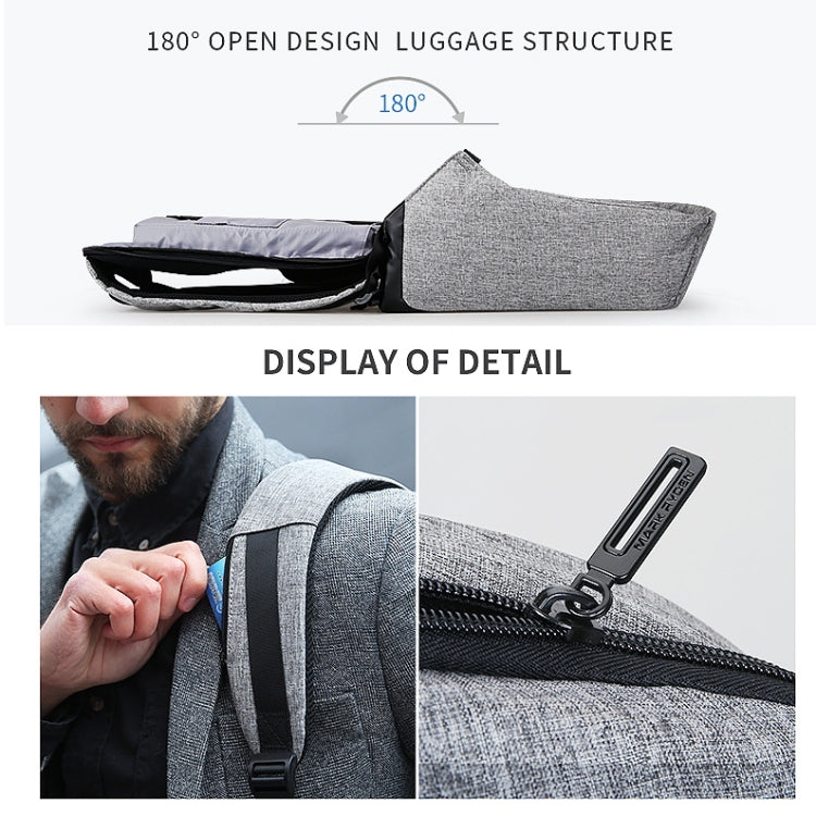 馬克雷登多功能USB充電男士15英寸筆記本電腦防盜時尚旅行背包