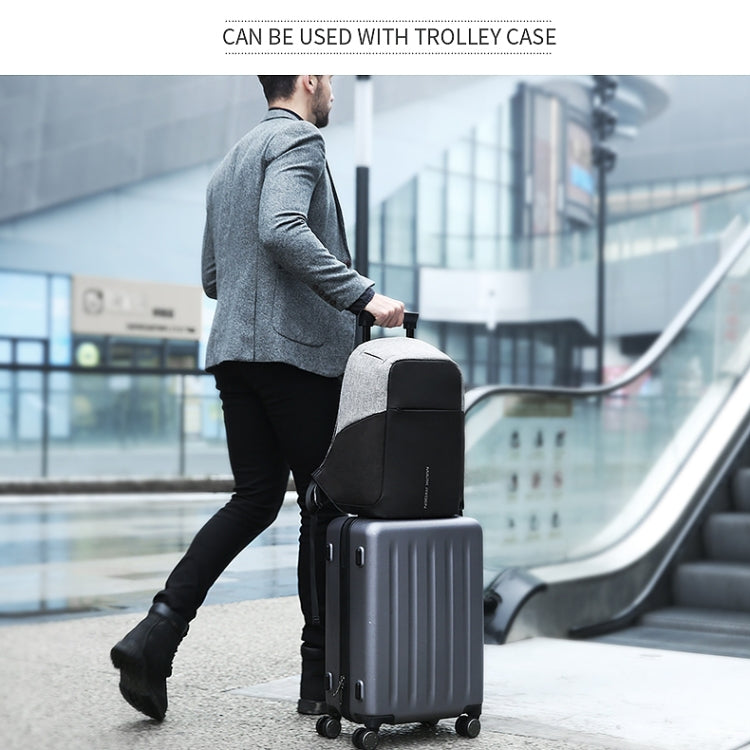 馬克雷登多功能USB充電男士15英寸筆記本電腦防盜時尚旅行背包