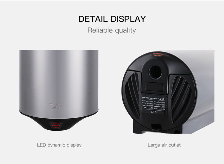 304不銹鋼自動感應噴射干手器高速氣流家用酒店機場干手器