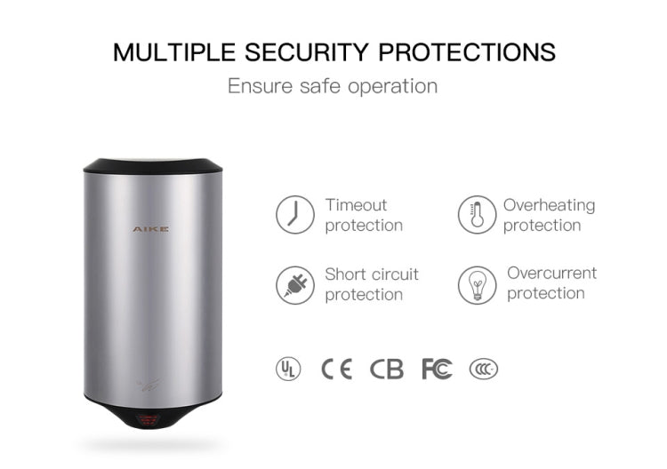 304不銹鋼自動感應噴射干手器高速氣流家用酒店機場干手器