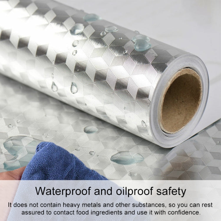 廚房壁爐鋁箔防油貼紙 防污高溫自粘式可壓花壁紙牆貼