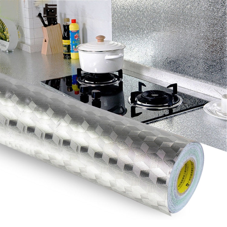 廚房壁爐鋁箔防油貼紙 防污高溫自粘式可壓花壁紙牆貼