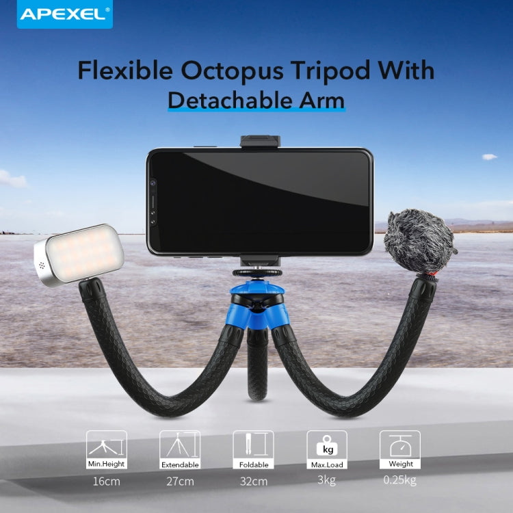 APEXEL APL-JJ07 便攜軟管八爪魚迷你手機gopro相機自拍直播支架