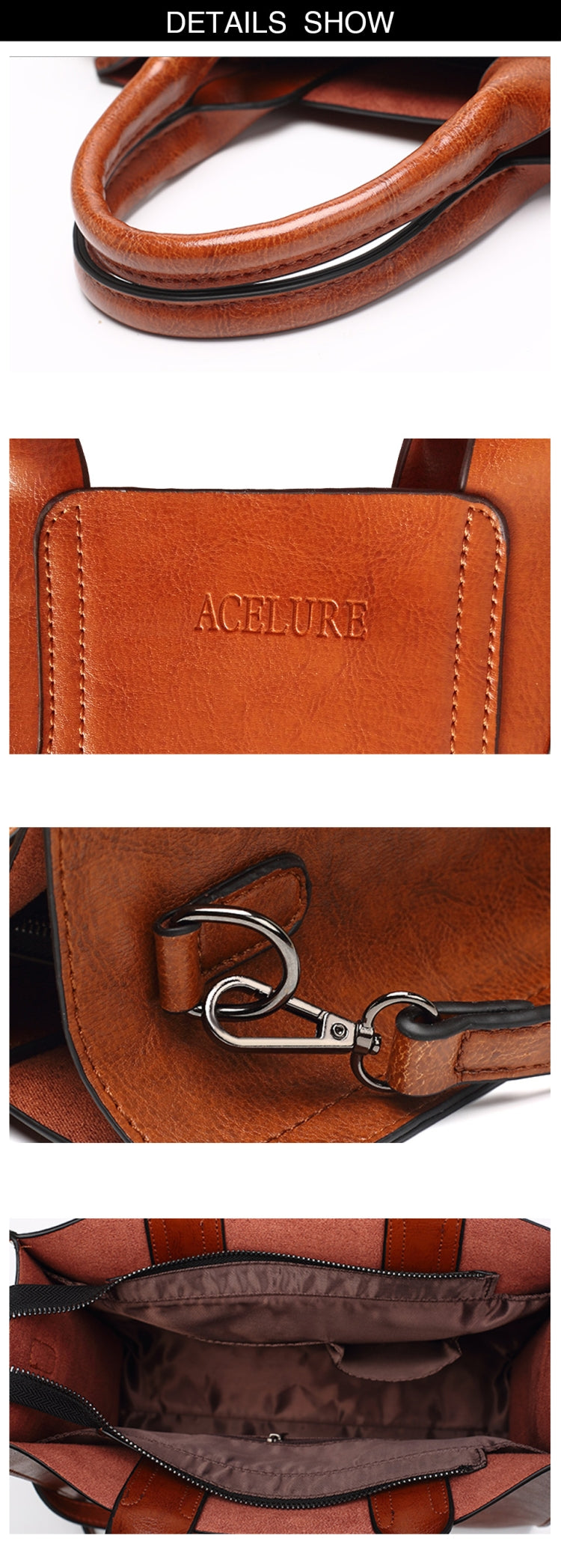 皮革休閑大號手提女士包