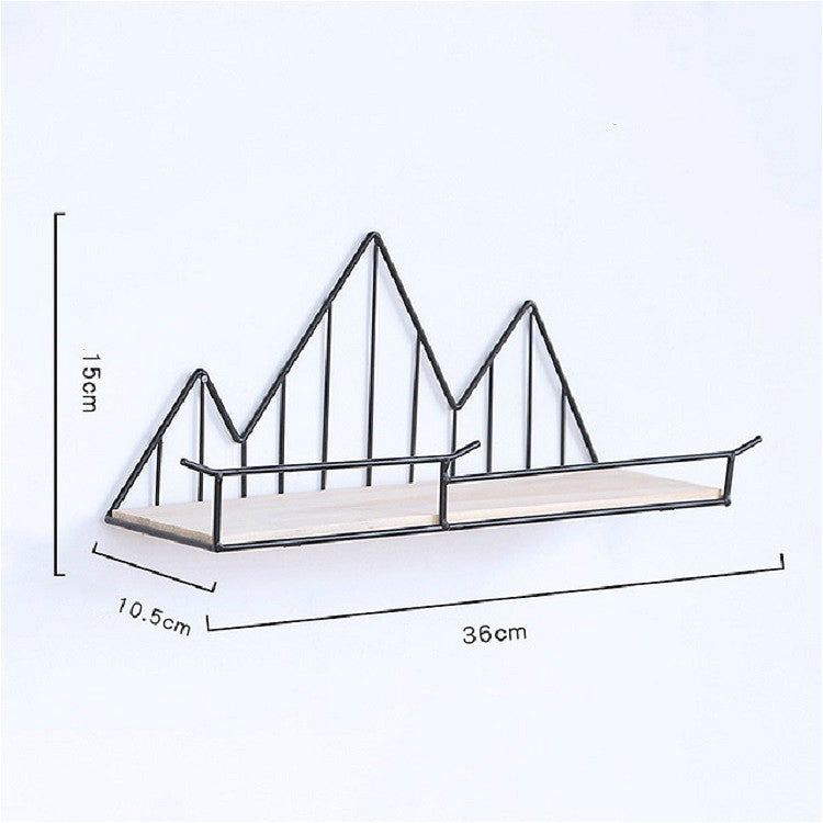 鐵藝木質一字隔板置物架家居裝飾牆上置物架