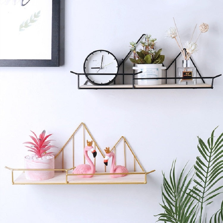 鐵藝木質一字隔板置物架家居裝飾牆上置物架