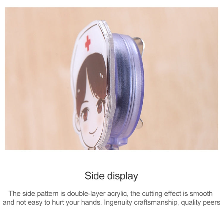 可愛可伸縮徽章捲軸護士ID名片卡徽章