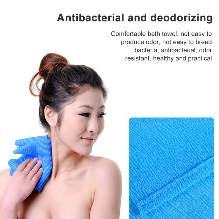 2 PCS 長條尼龍搓背泡沫浴巾 免搓澡巾強力柔軟洗臉洗澡巾