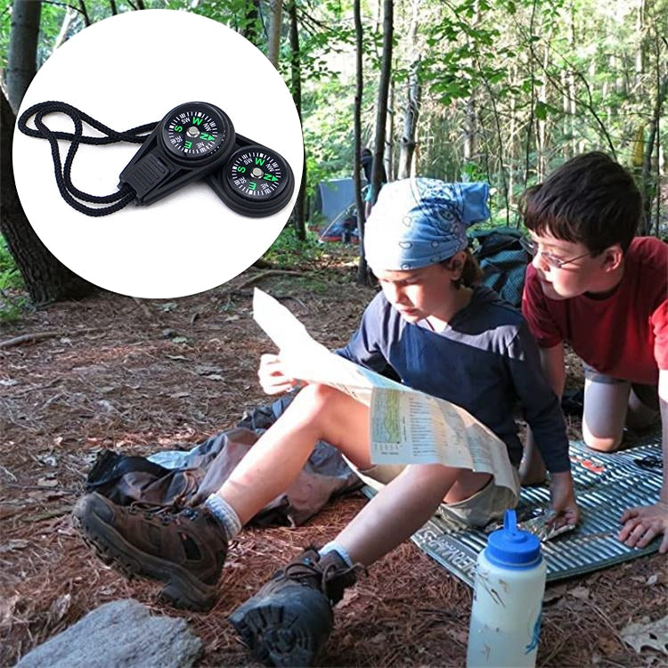 鑰匙扣迷你指南針齒輪戶外野營遠足導航工具齒輪生存口袋指南針工具 10個一賣