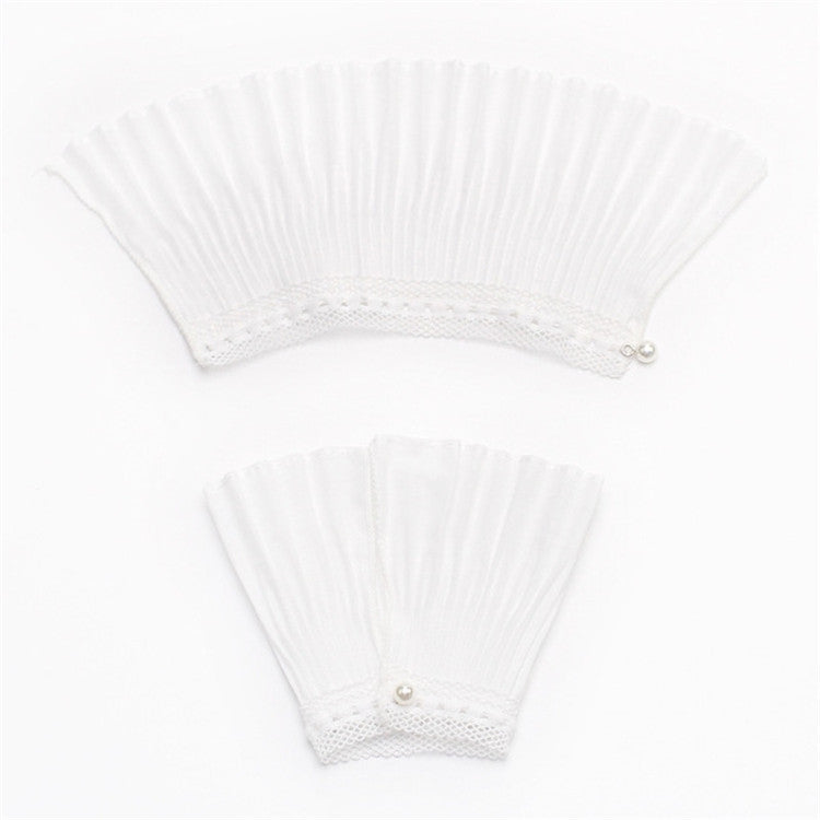 春秋女士雙層假袖套蕾絲鏤空鈎花袖口裝飾配件