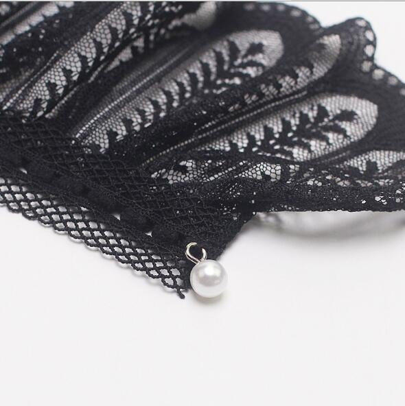 春秋女士雙層假袖套蕾絲鏤空鈎花袖口裝飾配件