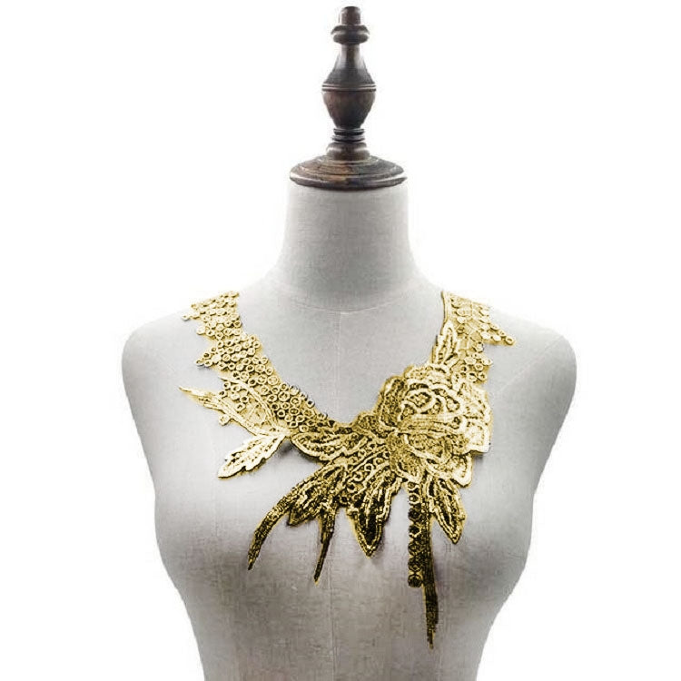 蕾絲花朵刺繡衣領假領子服裝配飾，尺寸：31 x 30cm