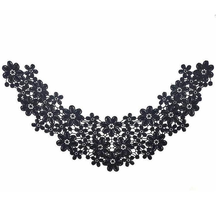 蕾絲衣領立體鏤空繡花假領子DIY服裝配飾，尺寸：約45 x 26cm