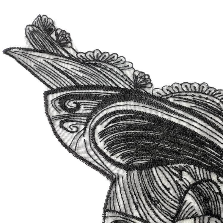 蝴蝶造型刺繡胸花蕾絲衣領DIY服裝輔料，尺寸：約42 x 38cm