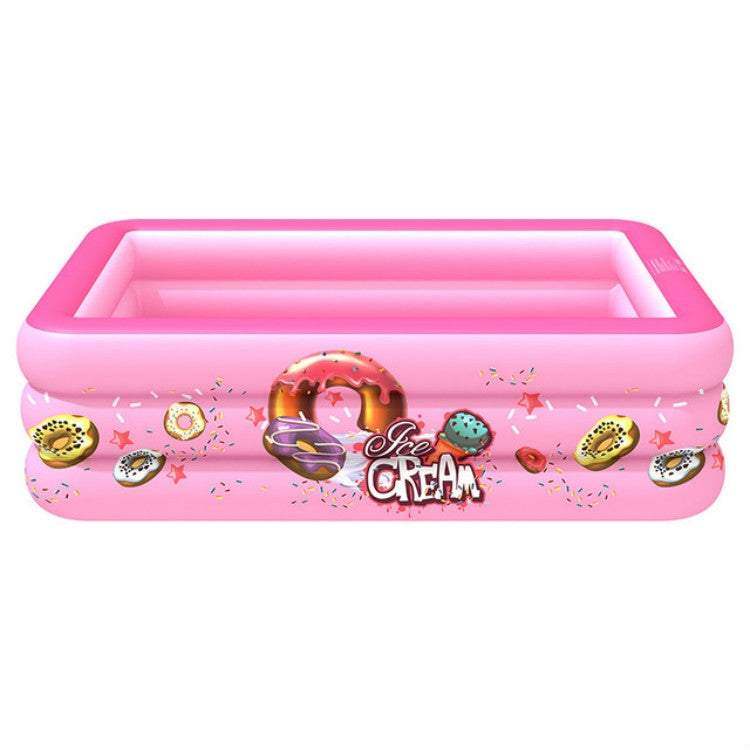 家用室內外冰淇淋圖案兒童方形充氣游泳池