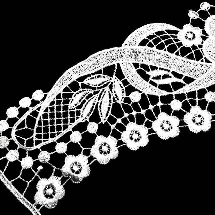 蕾絲蝴蝶花朵刺繡領花立體鏤空假領子DIY服裝配飾，尺寸：36 x 30cm