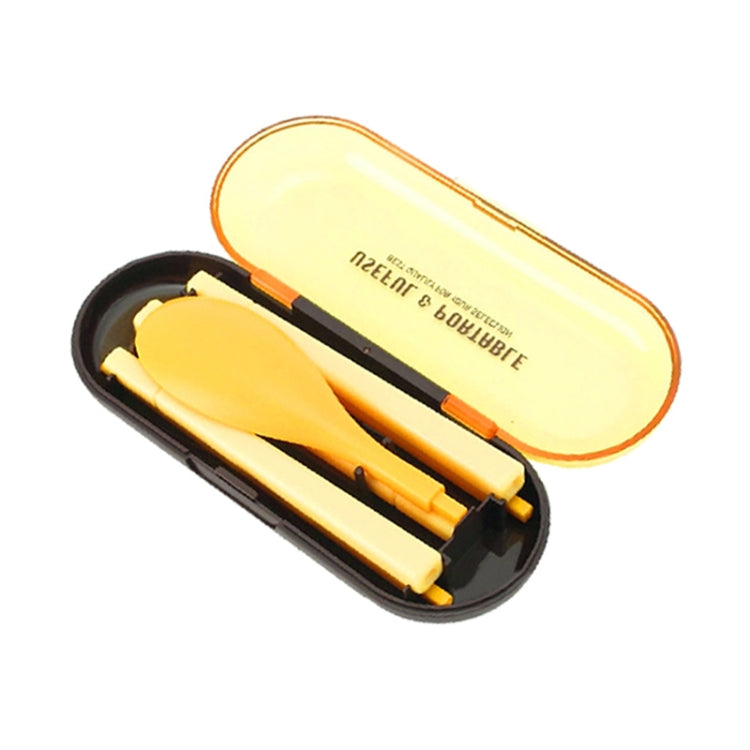 3件/套 迷你戶外便攜式旅行筷子勺叉套裝糖果色摺疊餐具學生兒童廚房工具