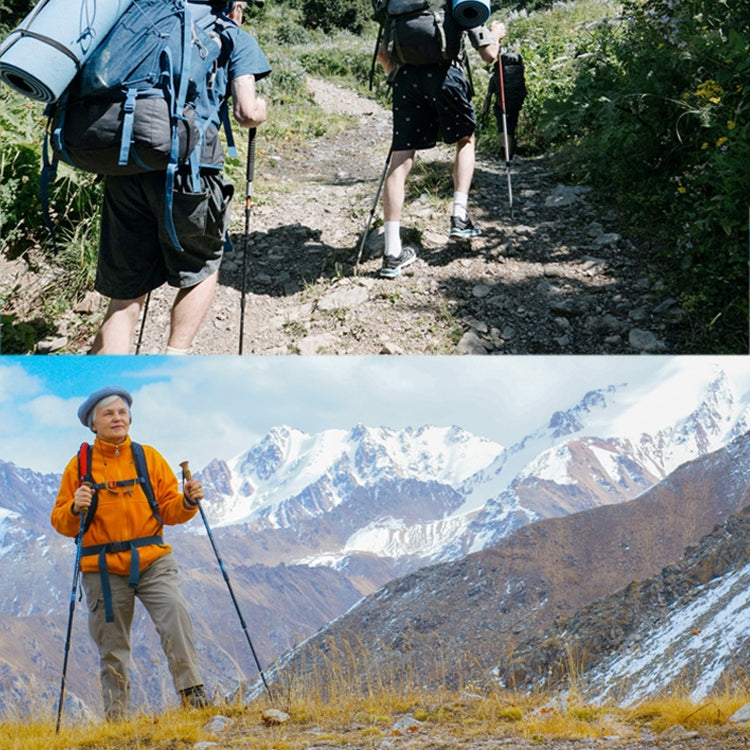 NECASIL 三節鋁合金直柄可伸縮帶減震登山杖