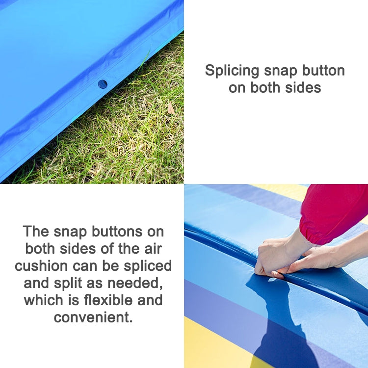 拼色自動充氣戶外運動雙人野營氣墊