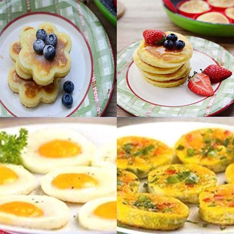 Anpro 不粘鍋烹飪工具 蛋環製作器蛋硅膠模具 煎餅芝士蛋鍋平底鍋翻轉廚房烘焙配件