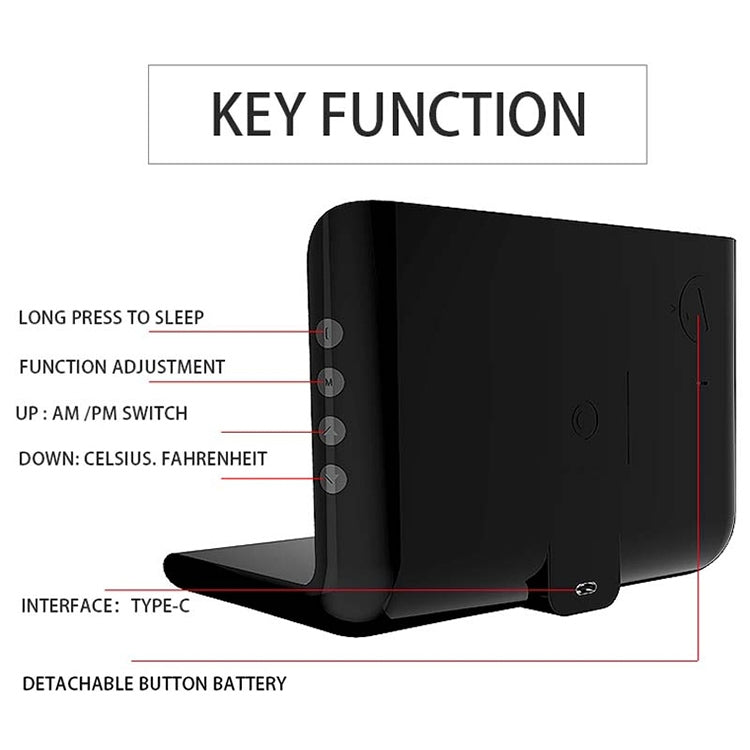 10W QI 通用多功能手機無線充電器帶鬧鐘&時間/日曆/溫度显示